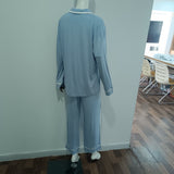 Knitted Jersey  Long Sleeve Buttoned Pajama Set