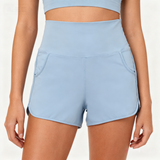 Weft-Knitted Yoga Light Purple Sports Shorts