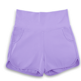 Weft-Knitted Yoga Light Purple Sports Shorts