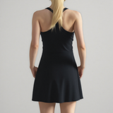 Weft-Knitted Black Sports Camisole Dress