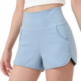 Weft-Knitted Yoga Light Purple Sports Shorts