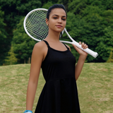 Weft-Knitted Black Sports Camisole Dress