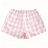 Woven Plain  Plaid Short Sleeve Pajama Set