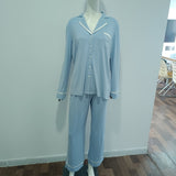 Knitted Jersey  Long Sleeve Buttoned Pajama Set