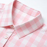 Woven Plain  Plaid Short Sleeve Pajama Set