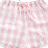 Woven Plain  Plaid Short Sleeve Pajama Set