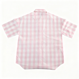 Woven Plain  Plaid Short Sleeve Pajama Set