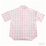 Woven Plain  Plaid Short Sleeve Pajama Set
